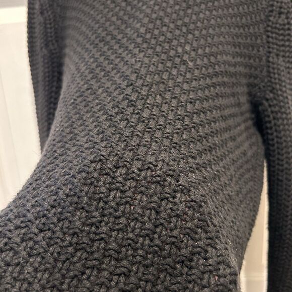 Lou & Grey Women's Cotton/Wool Black Chunky Knit Cardigan‎ Sweater Size Large - Picture 5 of 6